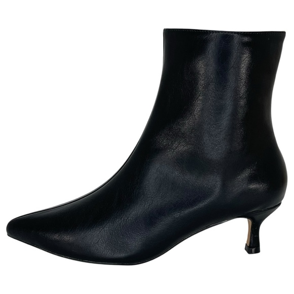 Journee Collection Arely Black Faux Leather Womens Ankle Boots Size 8M - Picture 3 of 9